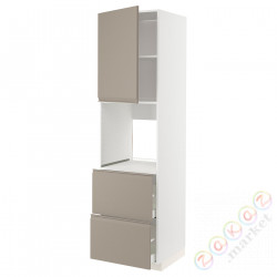 ⭐METOD / MAXIMERA⭐Утром доктора/2fr/2в шу, белый/Upplöv матciemnoбежевый, 60x60x220 cm⭐ИКЕА-29492224