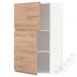 ⭐METOD⭐Навесной шкаф с полками/2 дверь, белый/Voxtorpподражание. дуб, 60x100 cm⭐ИКЕА-59463588