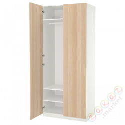 ⭐PAX / FORSAND⭐Гардероб, белый/под беленый дуб, 100x60x236 cm⭐ИКЕА-39500643