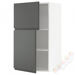 ⭐METOD⭐Навесной шкаф с полками/2 дверь, белый/Voxtorpтемно-серый, 60x100 cm⭐ИКЕА-69463738