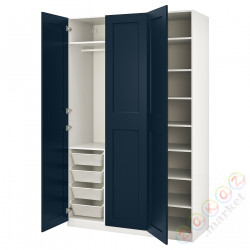 ⭐PAX / GRIMO⭐Комбинация шкафов, белый/темно-синий, 150x60x236 cm⭐ИКЕА-29387280