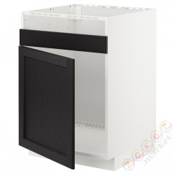 ⭐METOD⭐ХАВСЕН 1-местная тумба под раковину, белый/Lerhyttan черный морилка, 60x60 cm⭐ИКЕА-79456488