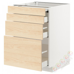 ⭐METOD / MAXIMERA⭐Кабинет ул. сwysuwanym blatem/3шу, белый/Askersund яркий узор ясеня, 60x60 cm⭐ИКЕА-09433848