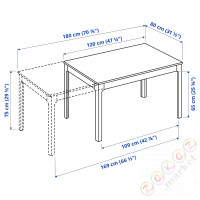 ⭐EKEDALEN / KRYLBO⭐Таблица и 4 стулья, дуб/Tonerud темно-бежевый, 120/180 cm⭐ИКЕА-09536337