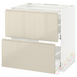 ⭐METOD / MAXIMERA⭐Старший полковник/2fr/2шу, белый/Voxtorpглянцевый светло-бежевый, 80x60 cm⭐ИКЕА-99142982