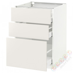 ⭐METOD / MAXIMERA⭐Напольный шкаф с 3 ящики, белый/Веддинге белый, 60x60 cm⭐ИКЕА-89049668