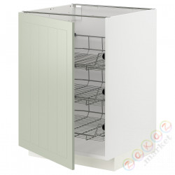 ⭐METOD⭐Гардероб с проволочной корзиной, белый/Stensund светло-зеленый, 60x60 cm⭐ИКЕА-69486202