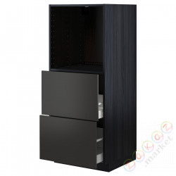 ⭐METOD / MAXIMERA⭐Шестой огромный/2шу, черный/Nickebo матантрацит, 60x60x140 cm⭐ИКЕА-69497540