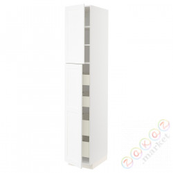 ⭐METOD / MAXIMERA⭐Шкаф, высота 2дверь/4лопата, белый Enköping/белый имитация дерева, 40x60x220 cm⭐ИКЕА-39473569