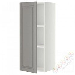 ⭐METOD⭐Навесной шкаф с полками, белый/Bodbyn Серый, 40x100 cm⭐ИКЕА-99459589