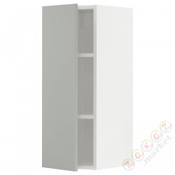 ⭐METOD⭐Навесной шкаф с полками, белый/Havstorp светло-серый, 30x80 cm⭐ИКЕА-69538404