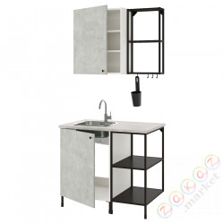 ⭐ENHET⭐Кухня, антрацит/имитация бетона, 103x63.5x222 cm⭐ИКЕА-69337014