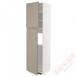 ⭐METOD⭐Shah ic с2 Drz, белый/Upplöv матciemnoбежевый, 60x60x220 cm⭐ИКЕА-99492555