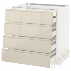 ⭐METOD / MAXIMERA⭐Бывший 4 пт/2n/3śr шу, белый/Voxtorpглянцевый светло-бежевый, 80x60 cm⭐ИКЕА-79142898