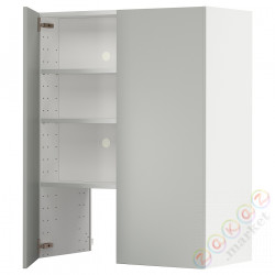 ⭐METOD⭐Шкаф okaнадa сполка/Drzс упражнениями, белый/Havstorp светло-серый, 80x100 cm⭐ИКЕА-69538418