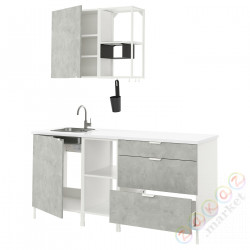 ⭐ENHET⭐Кухня, белый/имитация бетона, 183x63.5x222 cm⭐ИКЕА-19337417