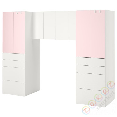 ⭐SMASTAD⭐Книжный шкаф, белый/бледно-розовый, 240x57x181 cm⭐ИКЕА-69431907