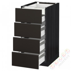 ⭐METOD / MAXIMERA⭐Бывший 4 пт/2n/3śr шу, черный/Кунгсбака антрацит, 40x60 cm⭐ИКЕА-99212418