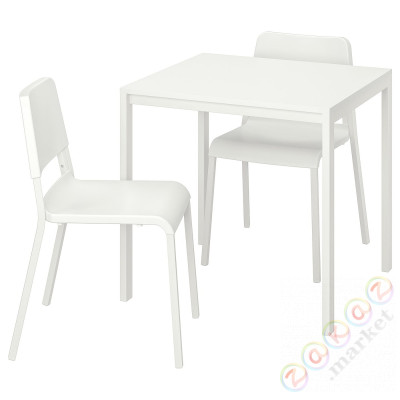 ⭐MELLTORP / TEODORES⭐Таблица и 2 стулья, белый/белый, 75x75 cm⭐ИКЕА-39296901