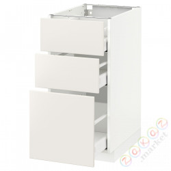 ⭐METOD / MAXIMERA⭐Напольный шкаф с 3 ящики, белый/Веддинге белый, 40x60 cm⭐ИКЕА-29049628