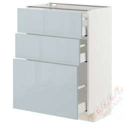 ⭐METOD / MAXIMERA⭐Напольный шкаф с 3 ящики, белый/Kallarp jasnoсерый-синий, 60x37 cm⭐ИКЕА-39479043