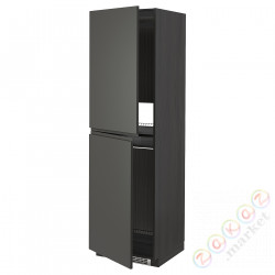 ⭐METOD⭐Шкаф, высокий лед/проживающий, черный/Voxtorpтемно-серый, 60x60x200 cm⭐ИКЕА-29311214