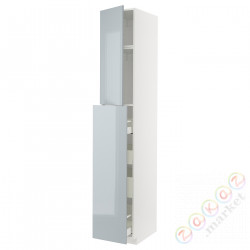 ⭐METOD / MAXIMERA⭐Sза wys сwys 1Drz/4шу, белый/Kallarp jasnoсерый-синий, 40x60x240 cm⭐ИКЕА-19479633