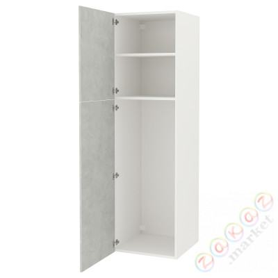 ⭐ENHET⭐Высокий шкаф 2 дверь, белый/имитация бетона, 60x62x210 cm⭐ИКЕА-09435475