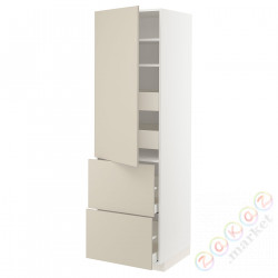 ⭐METOD / MAXIMERA⭐H пополам/4 шу/Drz/2 fr, белый/Havstorp бежевый, 60x60x200 cm⭐ИКЕА-59426770