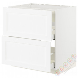 ⭐METOD / MAXIMERA⭐Постоянный шкаф/капюшон zint. с ящиками, белый Enköping/белый имитация дерева, 80x60 cm⭐ИКЕА-09473387