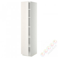 ⭐METOD⭐Высокий шкаф/полки, белый/Веддинге белый, 40x60x200 cm⭐ИКЕА-99457651