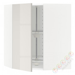 ⭐METOD⭐Шкаф навесной угловой с каруселью, белый/Ringhult светло-серый, 68x80 cm⭐ИКЕА-59142804