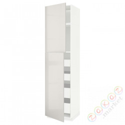 ⭐METOD / MAXIMERA⭐Шкаф, высота 2дверь/4лопата, белый/Ringhult светло-серый, 60x60x240 cm⭐ИКЕА-39462127