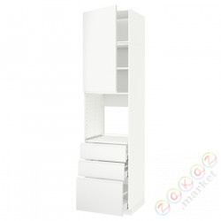 ⭐METOD / MAXIMERA⭐Кабинет высокой температуры/Drz/3 шу, белый/Voxtorpматовый белый, 60x60x240 cm⭐ИКЕА-69460674