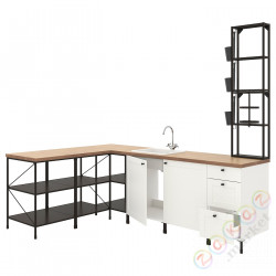 ⭐ENHET⭐Угловая кухня, антрацит/белый rama⭐ИКЕА-49338236