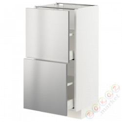 ⭐METOD / MAXIMERA⭐Шкаф/2 шу/, белый/Vårsta нержавеющая сталь, 40x37 cm⭐ИКЕА-89329956