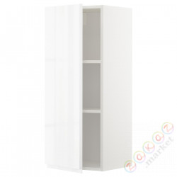 ⭐METOD⭐Навесной шкаф с полками, белый/Блеск Voxtorp/белый, 40x100 cm⭐ИКЕА-19456250