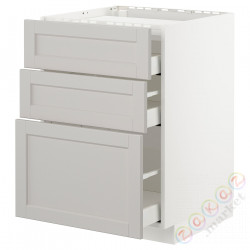 ⭐METOD / MAXIMERA⭐Старший полковник/3fr/3шу, белый/Lerhyttan светло-серый, 60x60 cm⭐ИКЕА-39274211