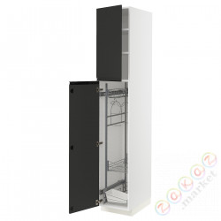 ⭐METOD⭐Высокий шкаф/домашний интерьер, белый/Upplöv матантрацит, 40x60x220 cm⭐ИКЕА-49492888