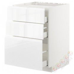 ⭐METOD / MAXIMERA⭐Старший полковник/3fr/3шу, белый/Блеск Voxtorp/белый, 60x60 cm⭐ИКЕА-19253945