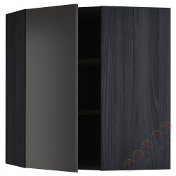 ⭐METOD⭐Навесной угловой шкаф с полками, черный/Nickebo матантрацит, 68x80 cm⭐ИКЕА-89497624