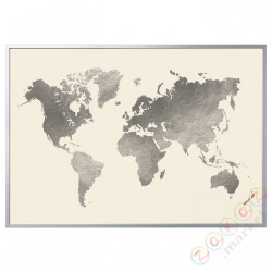 ⭐BJORKSTA⭐Картина в рамке, Мир/Серебряный, 200x140 cm⭐ИКЕА-09508947