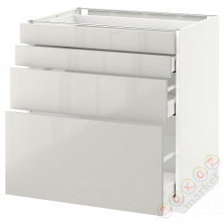 ⭐METOD / MAXIMERA⭐Бывший 4 пт/4шу, белый/Ringhult светло-серый, 80x60 cm⭐ИКЕА-29142508