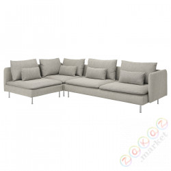 ⭐SODERHAMN⭐4-местный угловой диван, с открытым концом/Виарп бежевый/коричневый⭐ИКЕА-89305842