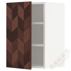 ⭐METOD⭐Навесной шкаф с полками, белый Hasslarp/коричневый шаблон, 40x60 cm⭐ИКЕА-09469564