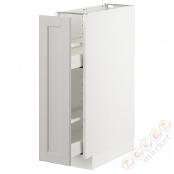 ⭐METOD⭐Кабинет ул./wysuwане wyposażenт.е.доб, белый/Lerhyttan светло-серый, 20x60 cm⭐ИКЕА-69269699