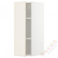 ⭐METOD⭐Навесной шкаф с полками, белый/Bodbyn сливочный, 30x80 cm⭐ИКЕА-19465481