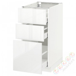 ⭐METOD / MAXIMERA⭐Напольный шкаф с 3 ящики, белый/Рингхульт белый, 40x60 cm⭐ИКЕА-39049623