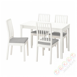 ⭐EKEDALEN / EKEDALEN⭐Таблица и 4 стулья, белый белый/Orrsta светло-серый, 80/120 cm⭐ИКЕА-99482962