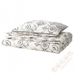 ⭐JUNGFRUNAVA⭐Poszwa na kołdrę i posвызовka, белый/Серый, 150x200/50x60 cm⭐ИКЕА-60546757